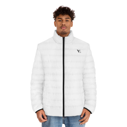 Vellero Men's Puffer Jacket | White Quilted Outerwear