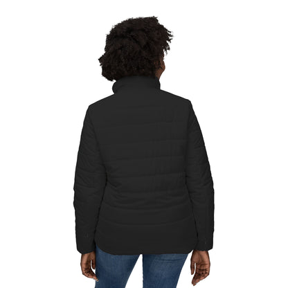 Vellero Women’s Puffer Jacket (Dark) | White quilted outerwear
