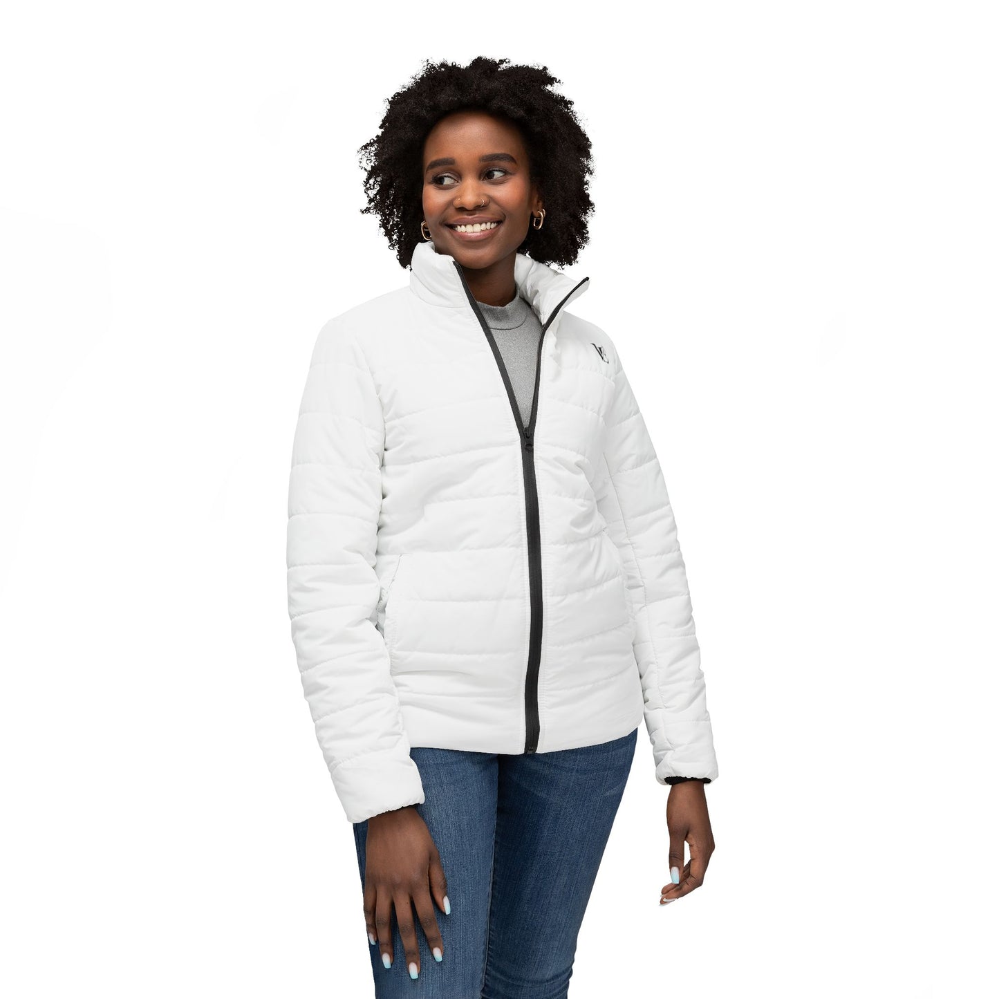 Vellero Women’s Puffer Jacket (Light) | White quilted outerwear