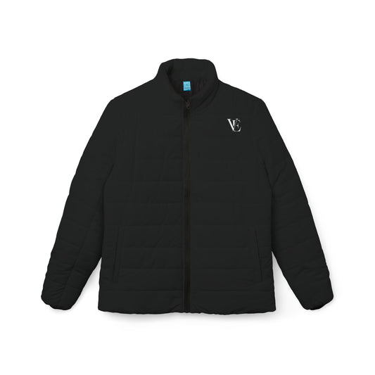 Vellero Women’s Puffer Jacket (Dark) | White quilted outerwear